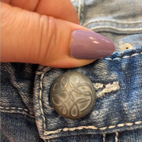 Day trip Leo  vintage Y2K distressed embroidered stitch jeans - Picture 14 of 14